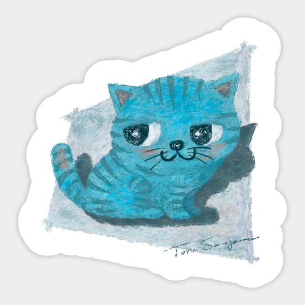 Blue kitten Sticker by sanogawa